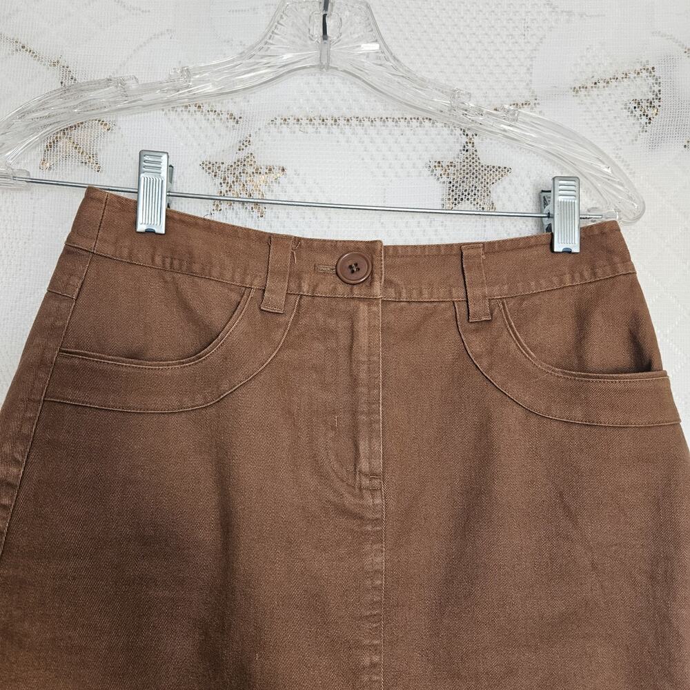 Talbots Petite Size 2 Stretch Linen Blend Brown Shorts Y2K Boho Dark Academia - Picture 4 of 10